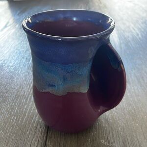Neher Pottery Hand Warming Stoneware Purple & Blue Mug
